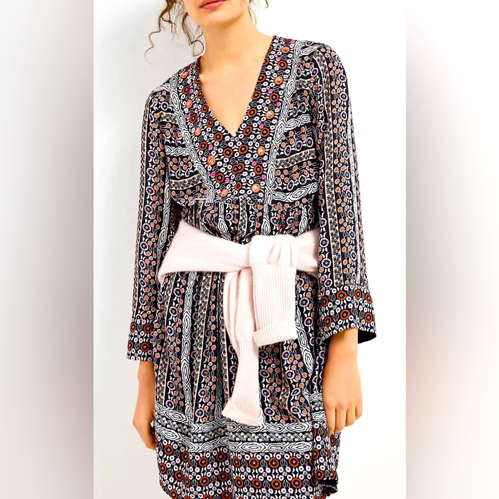 Maeve for Anthropologie Naomi Embroidered Tunic Dress Sz XS